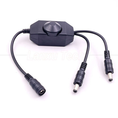 12v 1 weiblich auf Splitter 2 männlich Gleichstrombetrieb ausgeschaltet Drehschalter Steuerung LED-Dimmgerät für Lampe