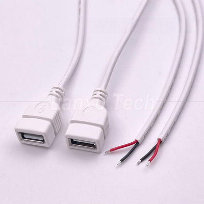 5V Weiß USB Weiblich zum Öffnen nackte Drähte Pigtail Ende Kabel für LED-Streifen