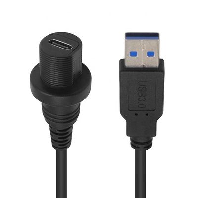 Mini-USB-Mann-zu-Mikro-USB-Frauen-wasserdichtes Erweiterungskabel mit Flush-Mount-Panel für Auto-Lkw-Boote-Motorradcomputer