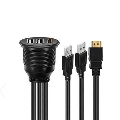 3 Ports USB 2.0 Männlich zu USB 2.0 Weiblich Wasserdichtes Erweiterungskabel mit Flush Mount Panel Für Auto Lkw Boot Motorrad Computer