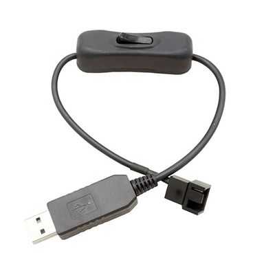 12V Step UP Boost USB zu 3 Pin 4pin PWM PC Ventilator ON OFF Schalter Stromadapter Kabel