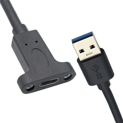 Schraubverriegelung USB 3.0 A Männlich auf USB Typ C 3.1 Weiblich Panel Mount USB 3.0 Erweiterungskabel