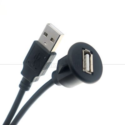 Auto-Audio-Stereodashboard Männlich-Frauen-Flush-Panel Mount USB 2.0 Typ A Erweiterungskabel