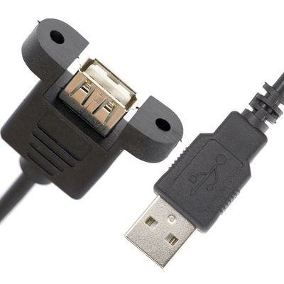 1ft 3ft 10ft Schraubverriegelungsstange Männlich auf weiblich Panel Mount USB 2.0 Typ A Erweiterungskabel