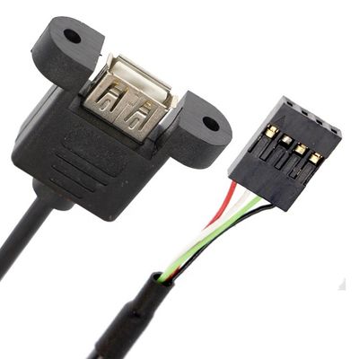 Hochwertige Schraubverschlussstange 1M 2M USB-Frauen-Panel-Mount zum Dupont-Drahtkabel