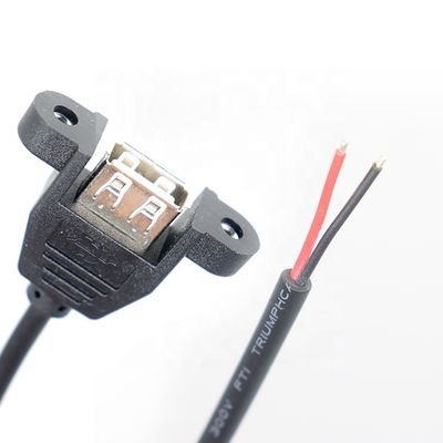 Benutzerdefiniertes Panel Mount USB Typ A Weiblich zum Öffnen nackter Endkabel