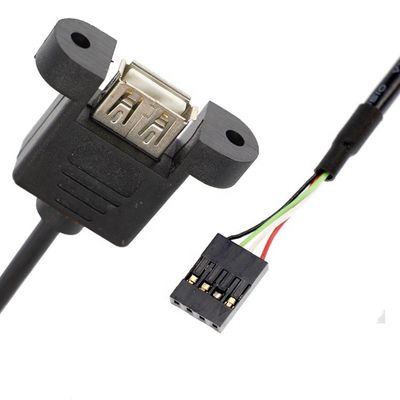 Anpassungs-Schraubverriegelung 1M 2M weibliche USB-A-Panel-Mount auf Dupont-Anschlusskabel