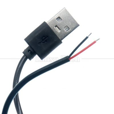 Hochwertiges 5V USB 2.0 Ein Männchen zum Öffnen entblößtes 2pin Kabel Ende Pigtail Kabel für LED-Lichtstreifenlampe
