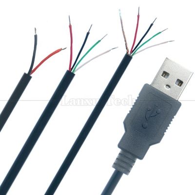 Custom USB 2.0 Typ A Männlich bis entklebt 2 3 4 Drähte Offene End Pigtail Datenladekabel