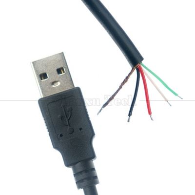 Custom Shield USB 2.0 Ein männliches bis gestripptes Kabel mit offenem Ende