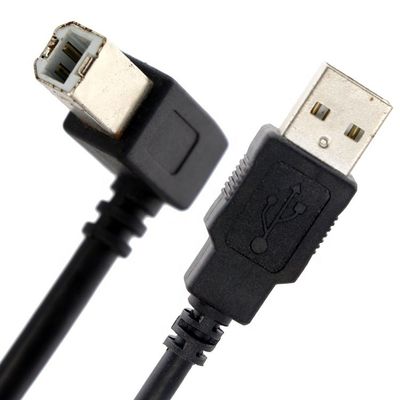 Hochwertiges 90°-Rechtswinkel-Druckerkabel USB B männlich auf USB A männlich