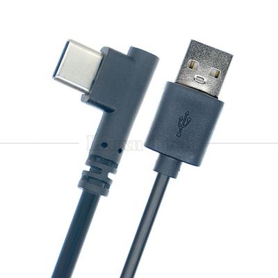 Hochwertiges 1M 2M 3M 5M 2A 24AWG 90 Grad rechten Winkel USB Typ C Kabel für Telefon Tablet Kamera