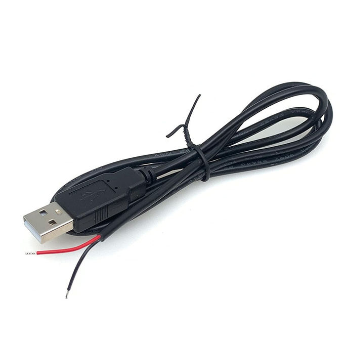 5V USB zum Öffnen entfernt geballte nackte Drähte Ende Pigtail Stromlade-Kabel für LED-Bandlampe 6