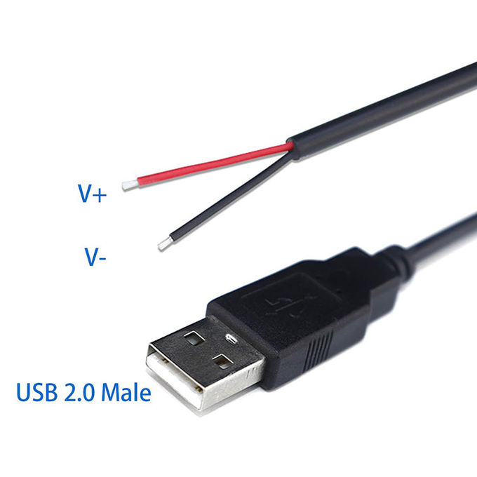 5V USB zum Öffnen entfernt geballte nackte Drähte Ende Pigtail Stromlade-Kabel für LED-Bandlampe 3