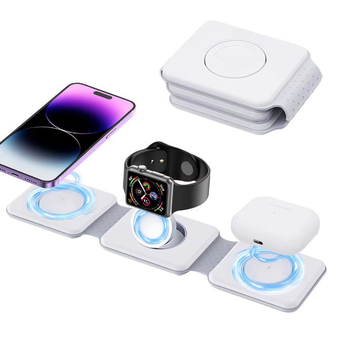 Magnetische 3 in 1 Klappbare drahtlose Ladegerät iPhone 12-15 15w Schnelle drahtlose Ladestation Portable drahtlose Ladegeräte 5