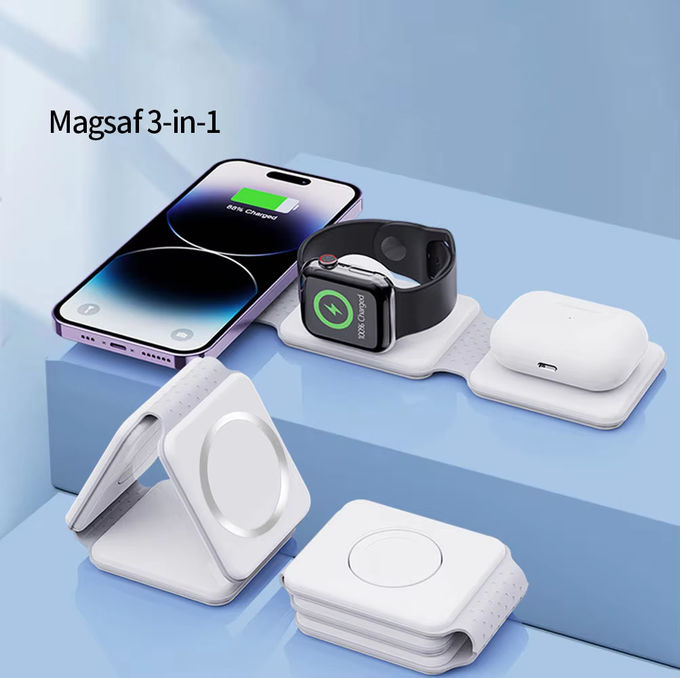 Magnetische 3 in 1 Klappbare drahtlose Ladegerät iPhone 12-15 15w Schnelle drahtlose Ladestation Portable drahtlose Ladegeräte 6