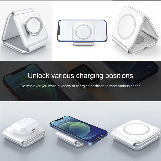 Magnetische 3 in 1 Klappbare drahtlose Ladegerät iPhone 12-15 15w Schnelle drahtlose Ladestation Portable drahtlose Ladegeräte 0