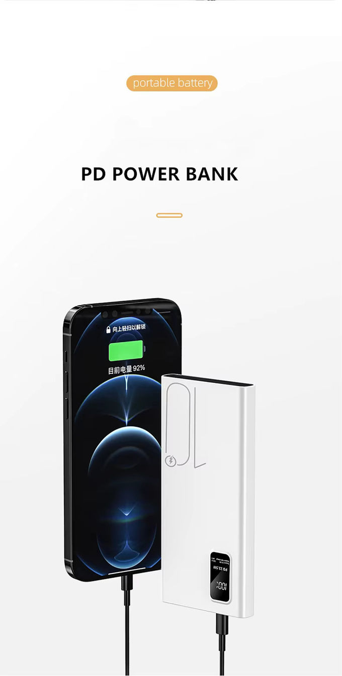 Outdoor Portable 10000mah PowerBank LED-Display PD QC3.0 22,5W Schnellladung Slim Power Banks 10000mAh USB-C Ladegerät für iphone 15 5