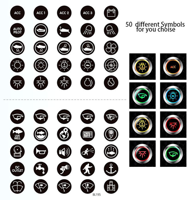 12mm 16mm 19mm 22mm 25mm 28mm 30mm 40mm Schaltknopf Schaltknopf Schließknopf Momentan beleuchtet Wasserdicht Schaltknopf 2